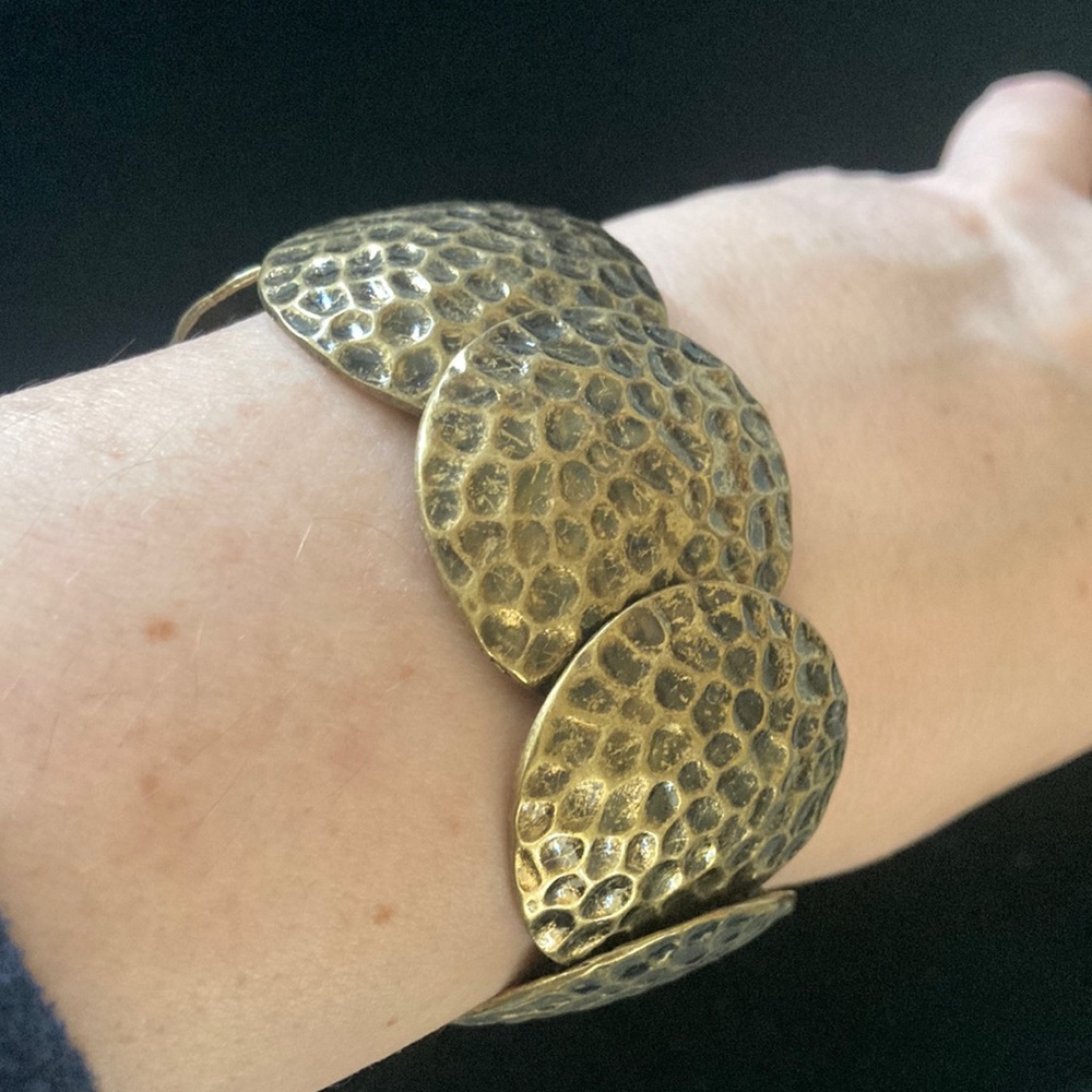 Beautiful Goldish/Black hammered bracelet